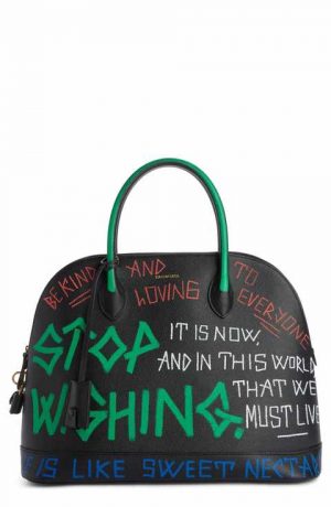 balenciaga bag with writing