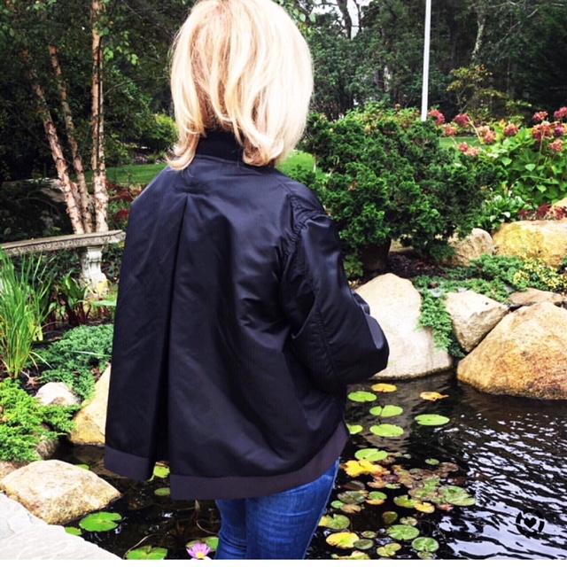 Make a Statement This Fall with a Sacai Bomber Jacket featuring Betsy Brown of popular high end fashion blog, A Few Goody Gumdrops