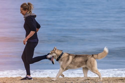 running on the beach